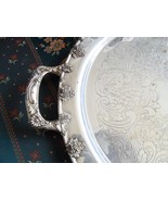 FEDERAL SILVER CO. ANTIQUE Silverplate  TRAY grapes, two handles, 17&quot;  - $2,004.90 MXN