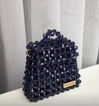 Igner handmade crossbody bag clear acrylic crystal stone beaded box totes handbag women thumb200