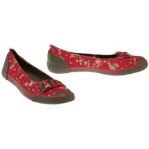 NOMAD Women Seesaw Floral Print Linen Flats Red size 10 - $16.04
