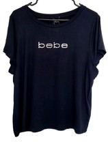 BEBE Women Shirt, Black Short Sleeve, bebe Logo Top,  Large, Xlarge or 3X, - £15.77 GBP