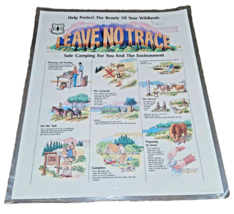 Vtg Us Forest Service Leave No Trace Poster Camping Hiking Rare 21x25 Laminated - £33.67 GBP