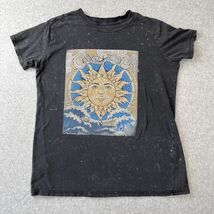 Vintage Y2K Mystic Sun Shirt Gypsy Waves Retro Clouds Black Grey Medium ... - $14.88