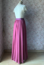 Plum Floor Length Chiffon Skirt Summer Women Plus Size Chiffon Maxi Skirt image 7