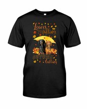 Dachshunds Dog Couple Autumn is Calling Halloween T-shirt Black Unisex Tee Gift - £15.53 GBP+