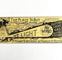 McKenney &amp; Waterbury Light Fixtures 1894 Advertisement Victorian Boston ... - €17,25 EUR