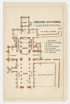 1924 Original Vintage Plan Of Hereford Cathedral / England - £13.44 GBP