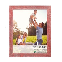 11��� X 14��� Rustic Farmhouse Red Wood Frame - £65.84 GBP