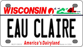 Eau Claire Wisconsin Novelty Mini Metal License Plate Tag - £11.82 GBP