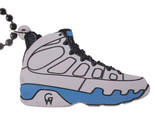 Good Wood NYC Tarheel Carolina Blue 9&#39;s Sneaker Necklace White/blue Shoe... - £11.19 GBP