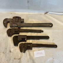 Lot 4 Vintage Adjustable Monkey Wrenches Pipe Wrench Moore Ford 14” Guar... - $19.80