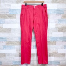 Bonobos Straight Fit Washed Chino Pants Pink Flat Front Cotton Casual Me... - $34.64