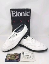 Etonic Men&#39;s  Waterproof White Lace-Up Leather Golf Shoes 11.5M New U144 - $59.99