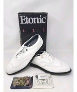Etonic Men&#39;s  Waterproof White Lace-Up Leather Golf Shoes 11.5M New U144 - £47.01 GBP