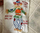HANDMADE TOOTH FAIRY PILLOW EMBROIDERED 6&quot; X 8&quot; Scarecrow Leave your too... - £16.86 GBP