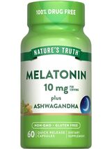 4x Nature&#39;s Truth Melatonin 10mg with Ashwagandha | 60 Capsules | EXP 9/... - $32.66