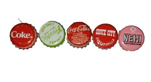 Bottle Cap Lot Coke Peach Nehi Frostie Limeade Sioux City Sarsaparilla Classic - $5.95