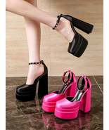 Platform High Heel Ankle Strap Pumps - $124.88 CAD