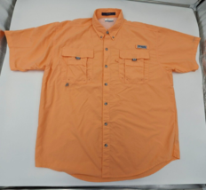 Columbia PFG Short Sleeve Bahama Orange Vented Fishing Shirt Men&#39;s Large - $14.84