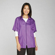 Violet Zip Front  Jackets Barbers Stylists &amp; Groomers Resists Water Stai... - $49.89