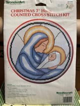 Christmas 7&quot; Hoop Counted Cross Stitch Nativity Mary Jesus Needlecraft W... - $6.64