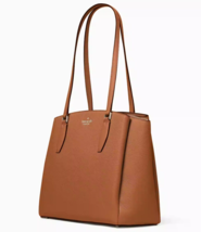 Kate Spade Monet Large Triple Compartment Brown Leather Tote WKRU6948 NWT FS - £133.70 GBP