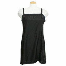 Eileen Fisher Black Silk Habutai Lace Trim Long Camisole Cami Top M - £71.76 GBP