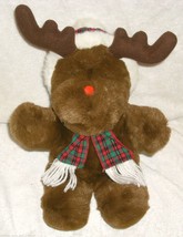 14&quot; 2001 CHRISTMAS KIDS OF AMERICA BROWN MOOSE STUFFED ANIMAL PLUSH TOY ... - £18.98 GBP