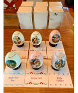 M. J. Hummel Danbury Mint Easter  6 Porcelain Eggs with Stands   [e-10] xB - $15.00