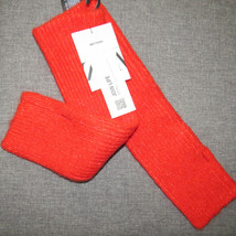 Zara Women&#39;s Orange Ribbed Wool Blend Fingerless Gloves Arm Warmers Size M - £23.46 GBP