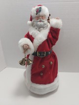 Porcelain Santa Clause Christmas Tree Topper red robes With Original Box... - $29.02