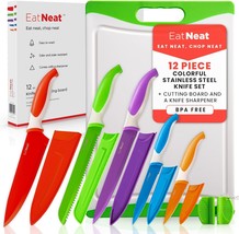 Eatneat 12 Piece Knife And Cutting Board Set: Premium Colorful Non-Stick - £31.31 GBP