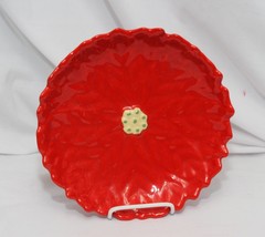 Poinsettia Plate 10&quot; Red Christmas - £6.16 GBP