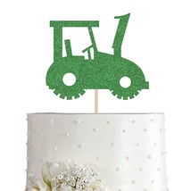 1St Birthday Cake Topper, Green Glitter Farm Themed 1 Year Birthday Pa - £15.25 GBP