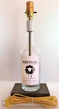 Skrewball Peanut Butter Whiskey Bottle Bar TABLE LAMP Lounge Light w/ Wood Base - £39.97 GBP