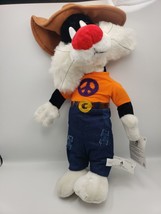 Rare VTG 1998 Sylvester The Cat Peace Hippie Plush Looney Tunes Soft Toy 20&quot; - £20.85 GBP