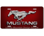 Ford Mustang Inspired Art on Red Hex FLAT Aluminum Novelty Car License T... - £14.08 GBP