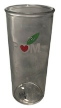 POM Wonderful Tea 14 oz Juice Glass 6.5&quot; Tall POM Tea Logo Clear Drinking Cup  - £8.02 GBP