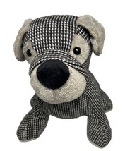 Elements Decorative Door Stopper Plush Bull Dog Checkered Black and White 9.5 in - £15.43 GBP