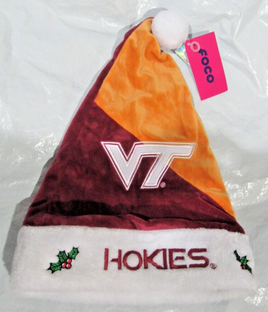NCAA Virginia Tech Hokies Season Spirit Orange & Maroon Basic Santa Hat FOCO - $29.99