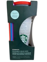 Starbucks Reusable Cold Cups Color Changing Confetti Summer 2021 Set of ... - $26.68