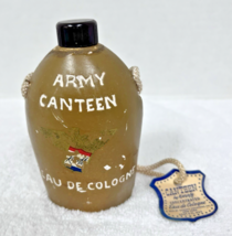 Vintage Army Canteen Eau De Cologne w Tag 4 3/4 inch tall - $29.21