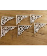 6 Cast Iron Shelf Brackets New Antique Style White 7.5&quot; x 6&quot; Corbels Boo... - $62.03 CAD