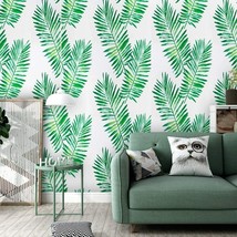 17.71&#39;&#39;X118&#39;&#39; Tropical Palm Wallpaper Green Leaf Peel and Stick Wallpape... - $12.59