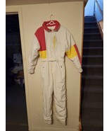 Vintage One Piece Ski Snow Suit Size M GUC White 80&#39;s 90&#39;s Black Diamond - $1,135.41 MXN