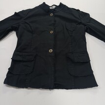 Yilishi Women's Black Cotton Blend Full Button Denim Jacket Size XL Chest 41 image 12