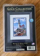 Dimensions Cross Stitch Kit Beacon At Rocky Point Lighthouse Gold Petite 5X7  - £11.39 GBP
