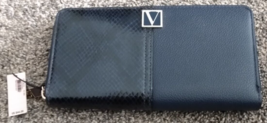 VICTORIA’S SECRET WALLET MIDNIGHT BLUR BLOCK V MONOGRAM HARDWARE NWT - £27.53 GBP