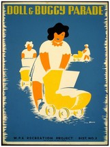 2676.Doll and buggy parade WPA Baby stroller 18x24 Poster.Room design De... - £22.03 GBP