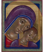 Icon Theotokos/Mary Icon/Mary with Jesus/Baby Jesus Icon/Painting Mary a... - £666.87 GBP