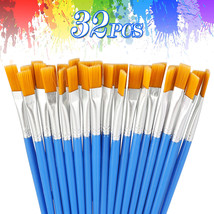 32Pcs Artist Paint Brushes Kit Acrylic Flat Oil Watercolor Painting Craf... - £12.87 GBP